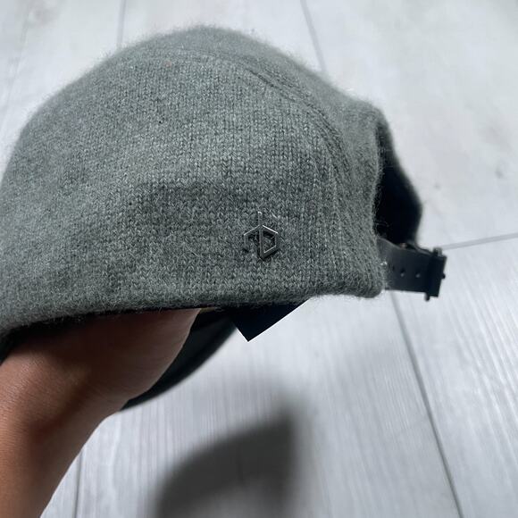 Rag & Bone Cashmere Baseball Cap Womens Riley Adjustable Gray Buckle Hat - Picture 4 of 7